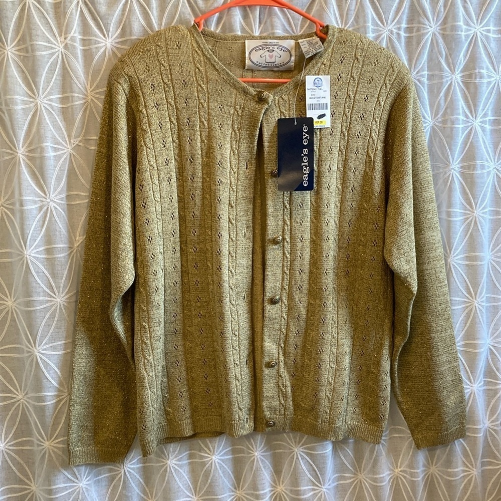 NWT Vintage Eagle’s Eye Button down Cardigan